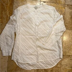 Sundance White Textured Blouse women’s size xl